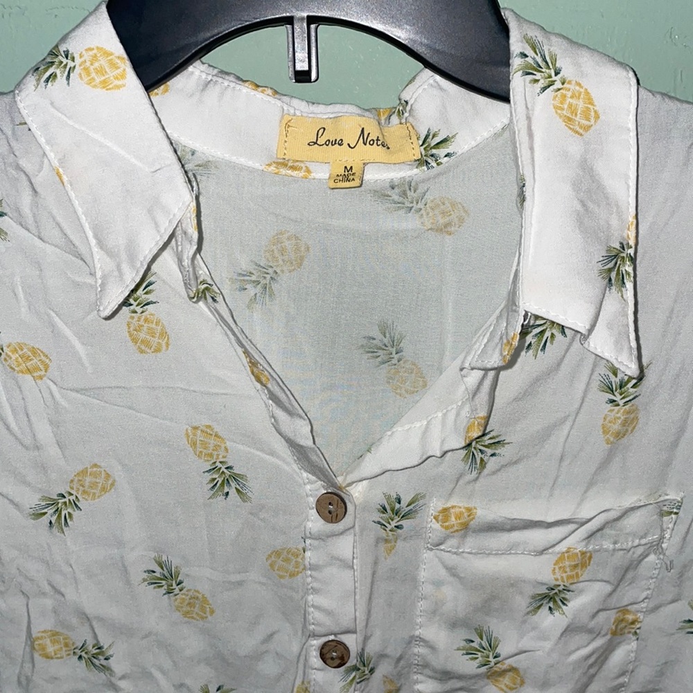 Bright White Pineapple Hawaiian Shirt - Picture 3 of 9